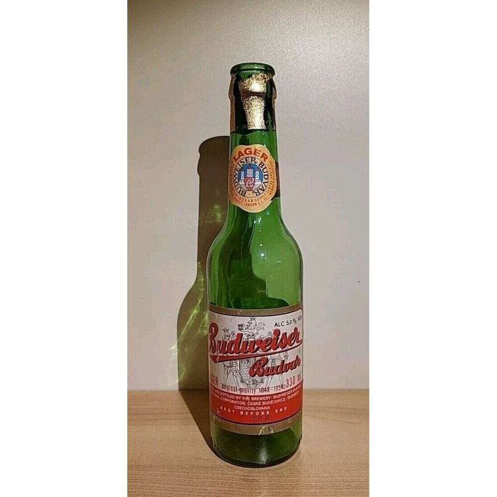 Rare Vintage‎ Budweiser Budvar Inhalt 33cl 330ml Beer Bottle Lager Czechoslovaki